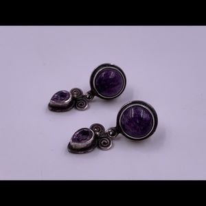 Vintage Natural Stone Pierced Earrings